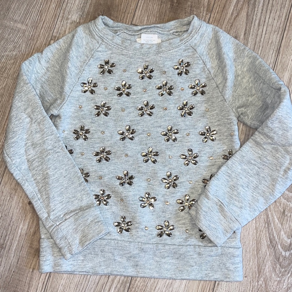 Grey jeweled sweatshirt